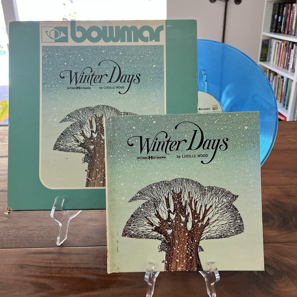 Winter Days by Lucille Wood Book & Blue Vinyl LP Set 1971 Bowmar B577